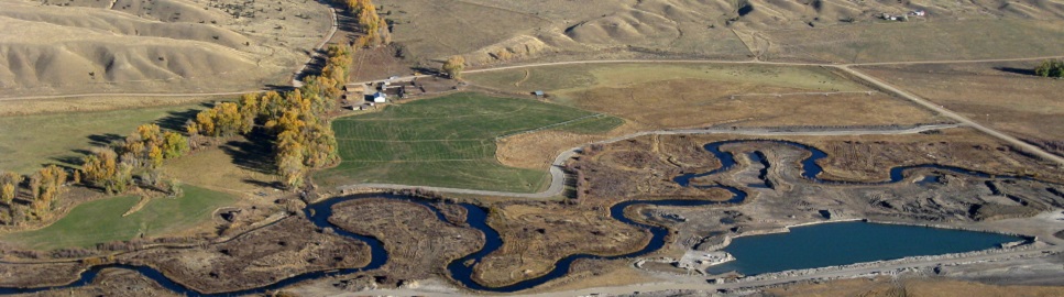 aerial shot of dry cottonwood creek ranch in the upper clark fork valley