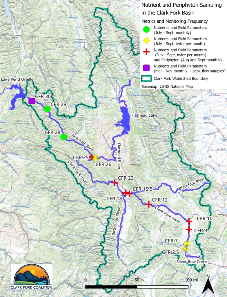 Figure 1. 2025 Clark Fork River Nutrient and Periphyton Monitoring Sites
